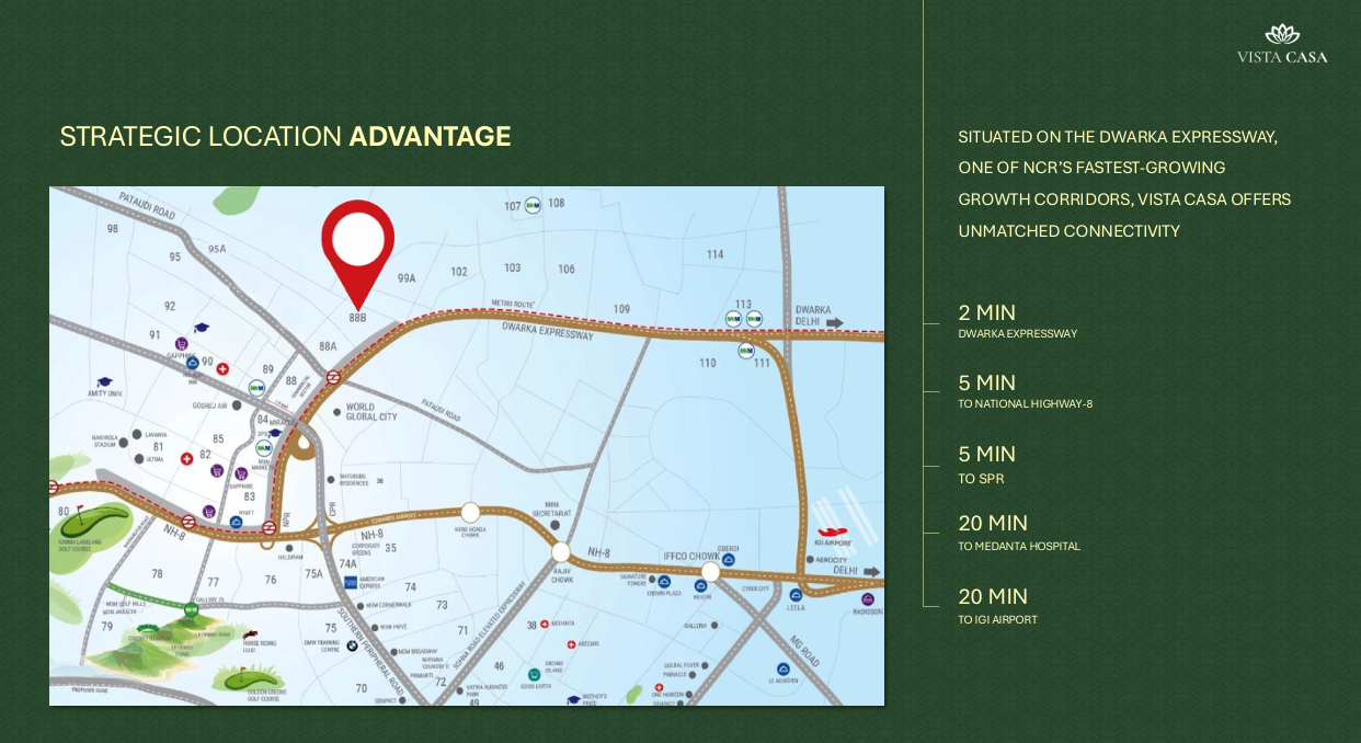 Prominent Floors powered by M3M, Sector 88B location map